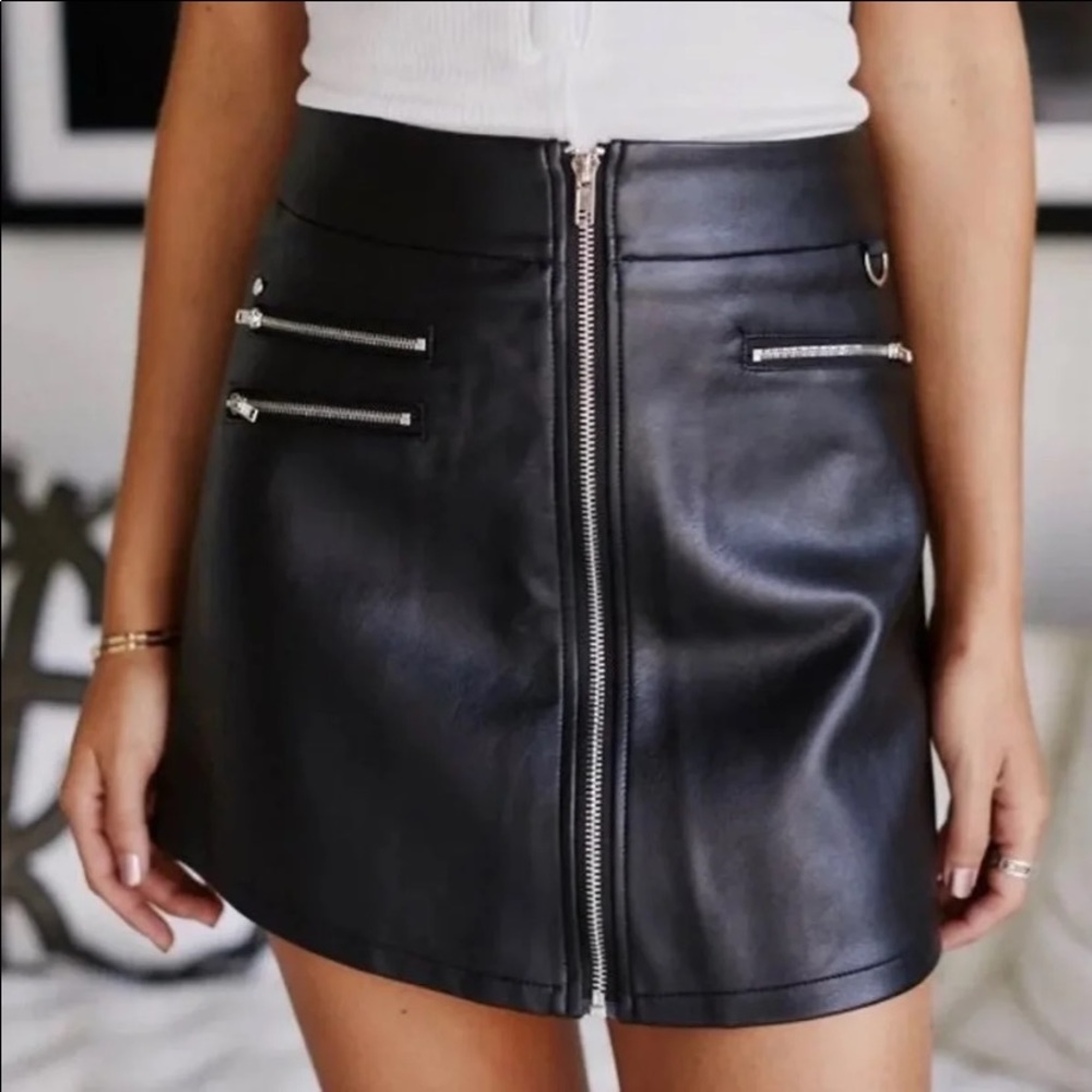 Asher faux leather skirt